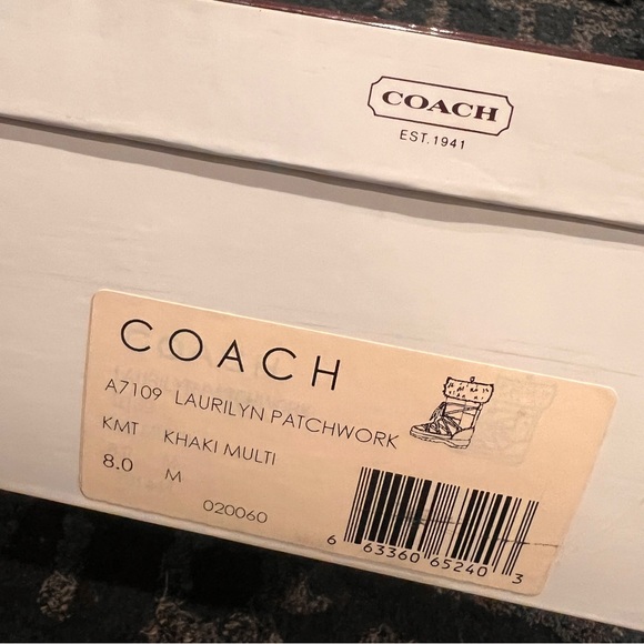 COACH LAURILYN PATCHWORK SIGNATURE CANVAS SUEDE FUR WINTER BOOTS - Picture 14 of 15